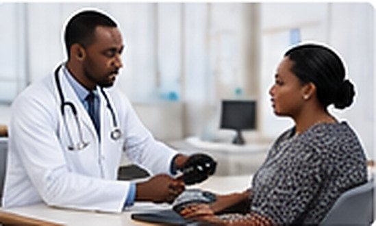 An Excellia doctor examining a patient